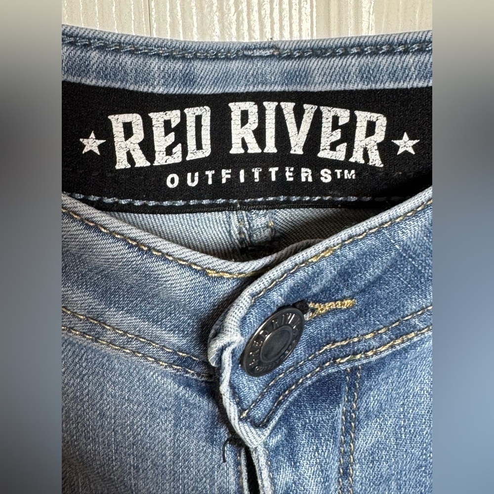 Stylish Blue Straight Leg Women's Jeans by Red River Outfitters - Picture 4 of 7